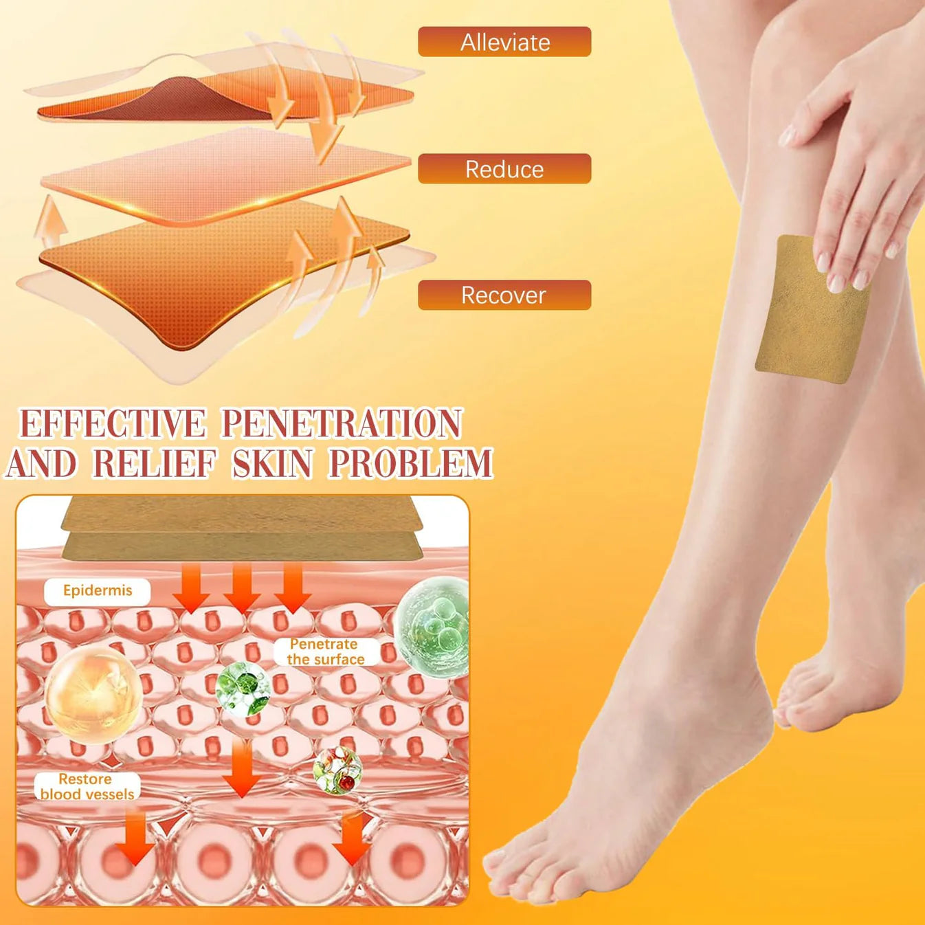 KENKO™ | 12Pcs | Herbal Spider & Varicose Vein Patches | Natural Relief for Swelling, Tired Legs & Vein Support