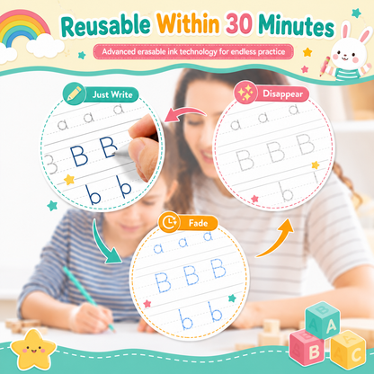 Kidscribe™- Sank Magic Reusable Practice Copybook Set Combo For Kids