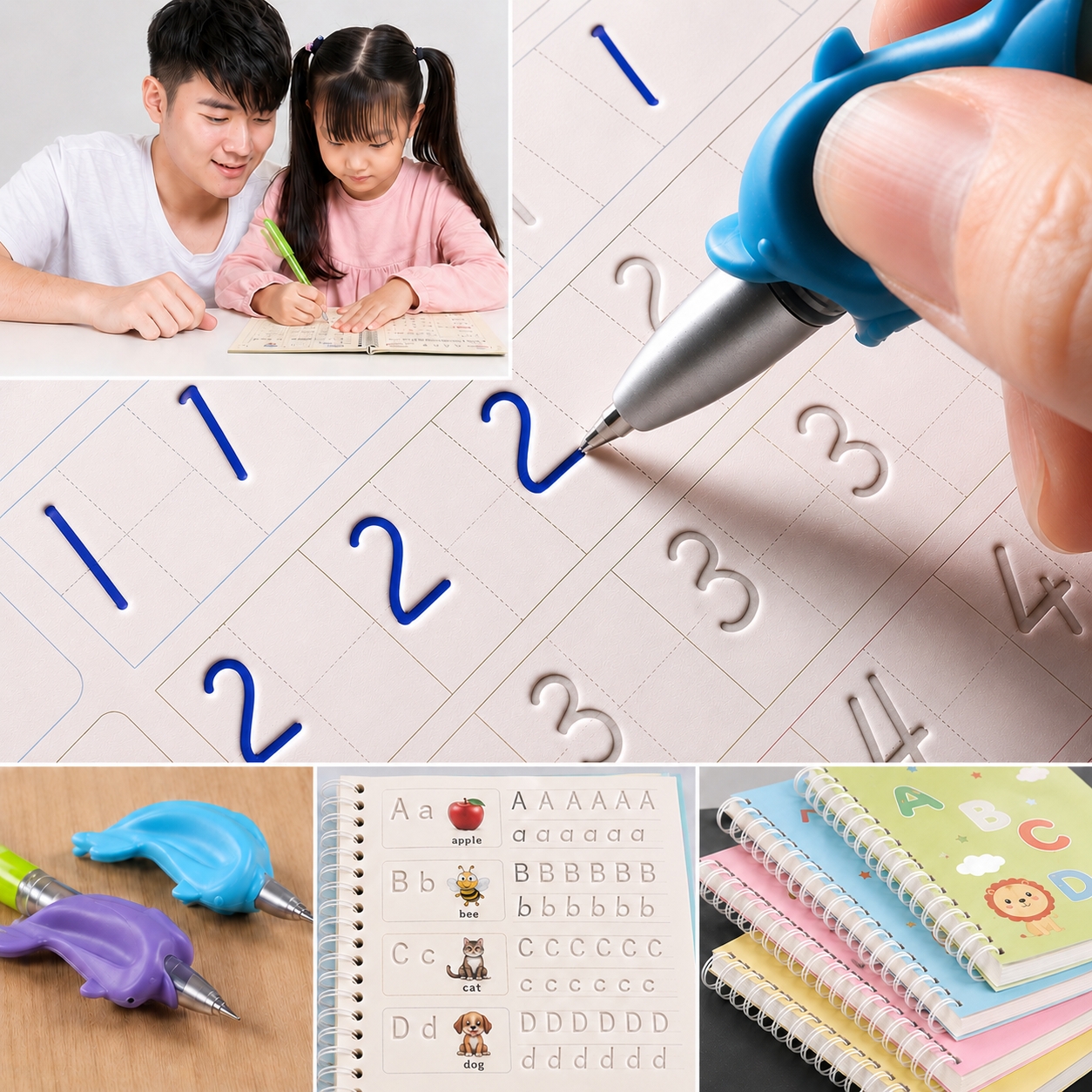 Kidscribe™- Sank Magic Reusable Practice Copybook Set Combo For Kids