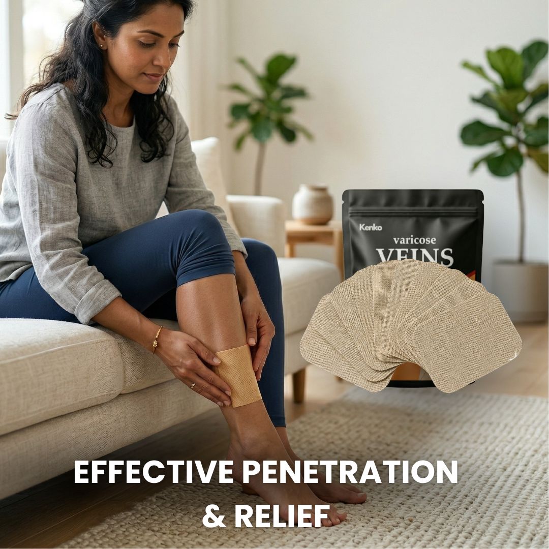 KENKO™ | 12Pcs | Herbal Spider & Varicose Vein Patches | Natural Relief for Swelling, Tired Legs & Vein Support