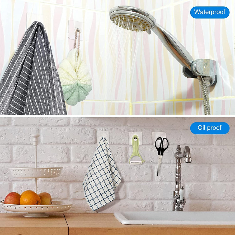 Self Adhesive Heavy Duty Waterproof Wall Hooks | No Drilling, No Wall Damage