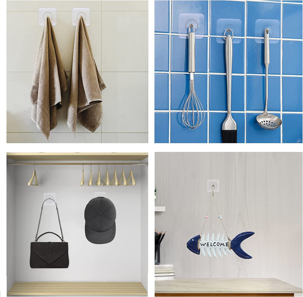 Self Adhesive Heavy Duty Waterproof Wall Hooks | No Drilling, No Wall Damage