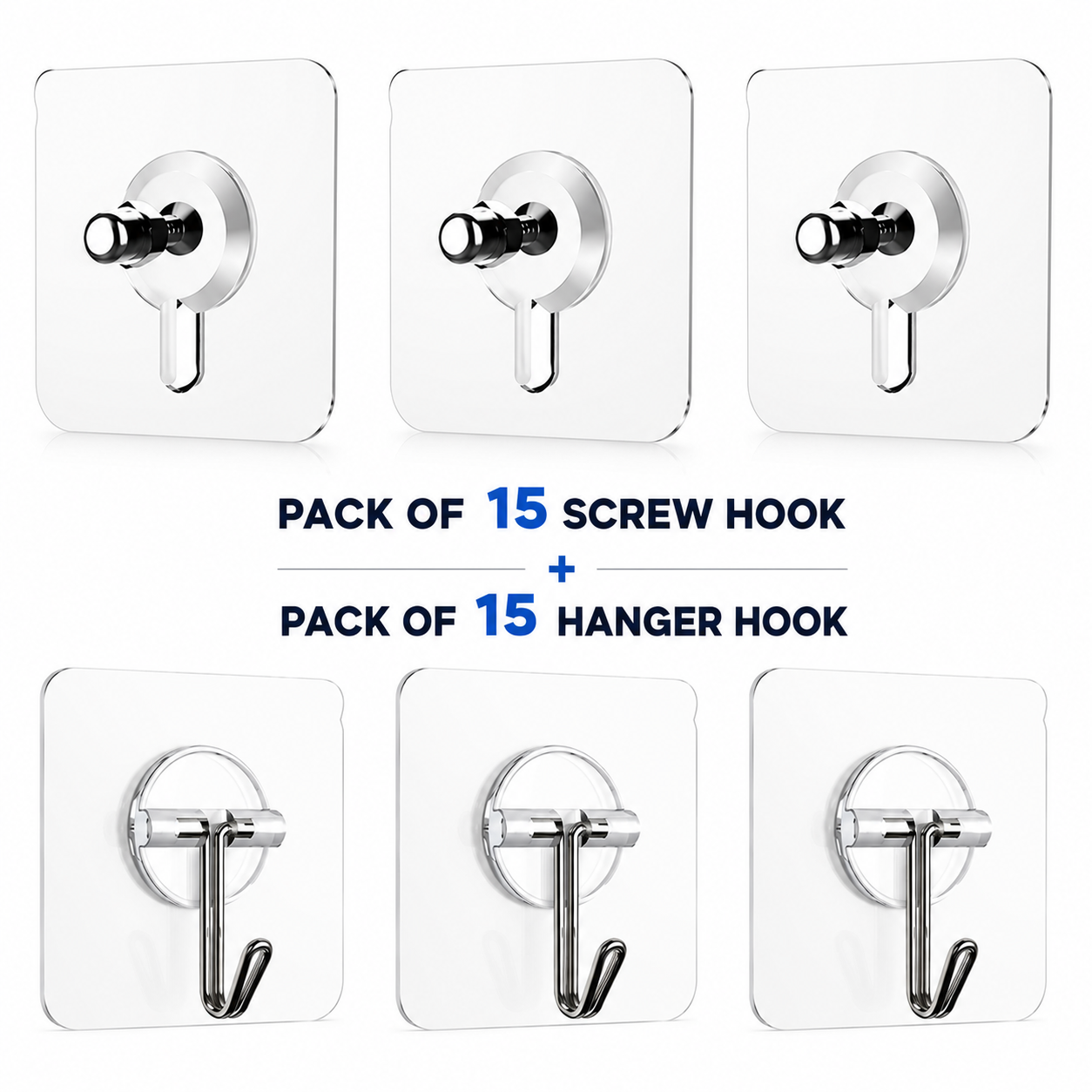 Self Adhesive Heavy Duty Waterproof Wall Hooks | No Drilling, No Wall Damage