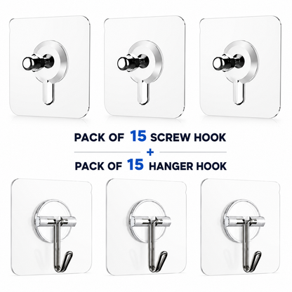Self Adhesive Heavy Duty Waterproof Wall Hooks | No Drilling, No Wall Damage