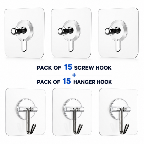 Self Adhesive Heavy Duty Waterproof Wall Hooks | No Drilling, No Wall Damage