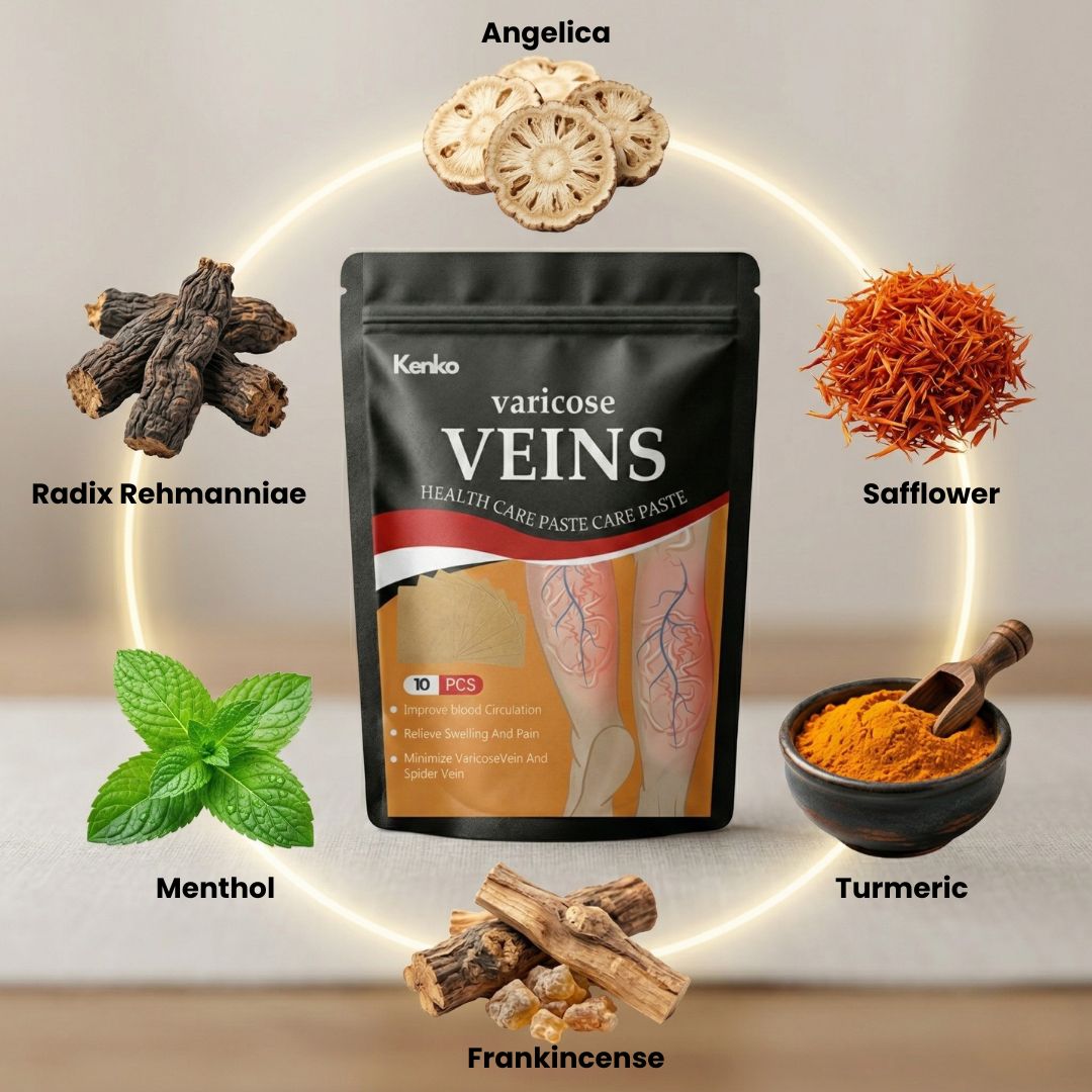 KENKO™ | 12Pcs | Herbal Spider & Varicose Vein Patches | Natural Relief for Swelling, Tired Legs & Vein Support