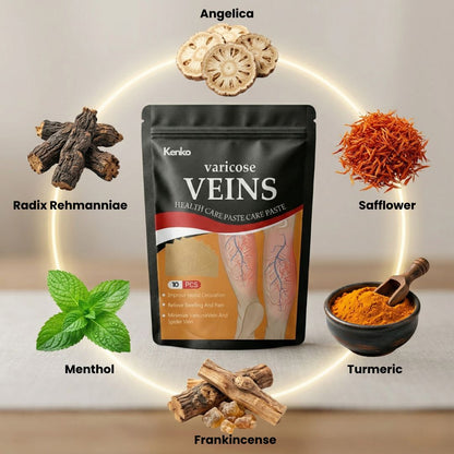 KENKO™ | 12Pcs | Herbal Spider & Varicose Vein Patches | Natural Relief for Swelling, Tired Legs & Vein Support