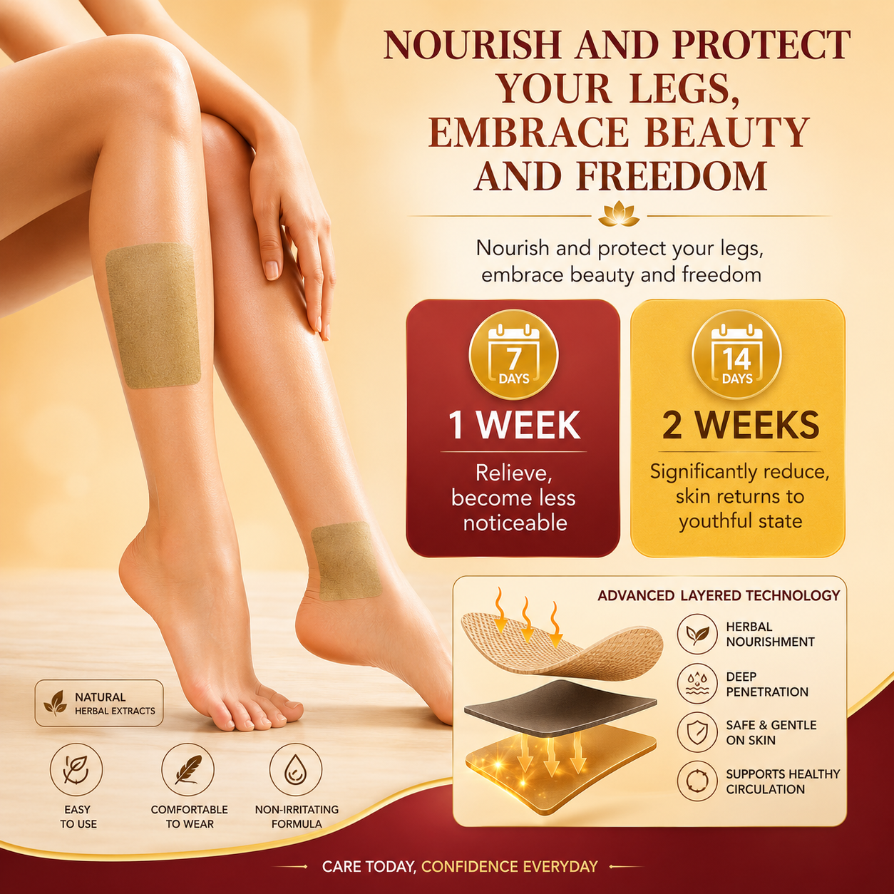 KENKO™ | Herbal Spider & Varicose Vein Patches | Natural Relief for Swelling, Tired Legs & Vein Support